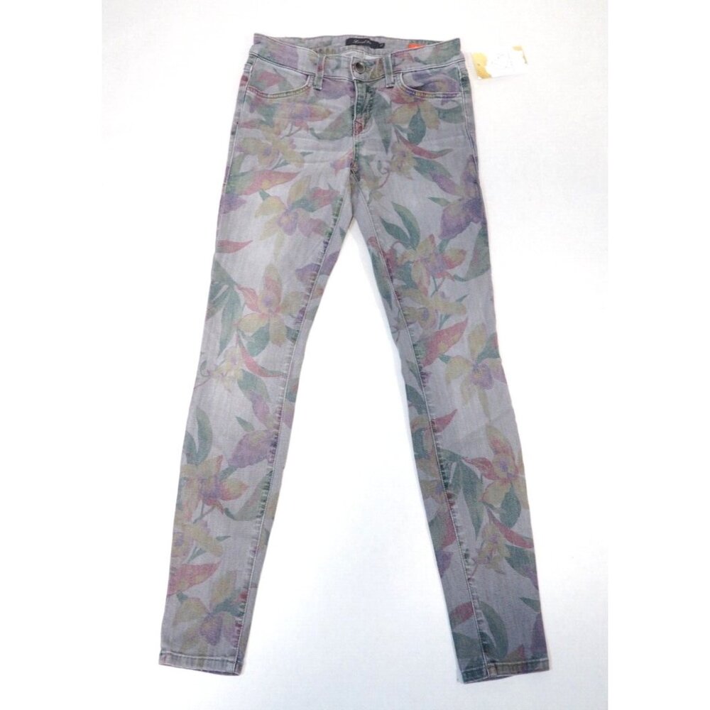 Level 99 Multicolor Floral Janice Ultra Skinny Jeans, Size 27